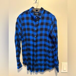 Banana Republic Blue and Black Plaid Shirt